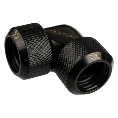 ALPHACOOL Adapter 90° 16 mm Eiszapfen, vanjski hardtube, crna