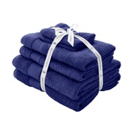 CATHERINE LANSFIELD Tamno plavi pamučni set ručnika 6 kom od frotira Anti-Bacterial