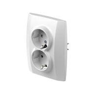 TEM LOGIQ Utičnica dupla vijčana, bijela