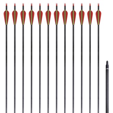 Standardne savijene strijele za luk, 30'', ugljične, 12 komada