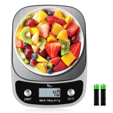 HIMALY Profesionalna kuhinjska vaga, 10 kg, nehrđajući čelik, LCD