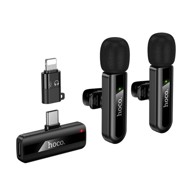 HOCO Bežični mikrofon L20A, Lightning / USB-C, crni