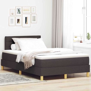 Box spring krevet, 120 x 190 cm, tkanina, tamno smeđa