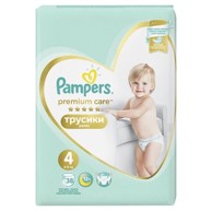 PAMPERS Pelene gaćice, Premium Care Pants, veličina 4, 9–15 kg, 38 kom