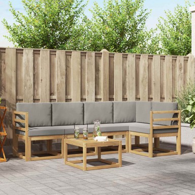 Set vanjskih sofa, 6-dijelni, bijela i svjetlosiva