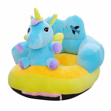 Plišana fotelja za bebe s jednorogom, pliš, plava