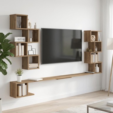 Zidna TV polica 200 x 15 x 94 cm, artisan hrast