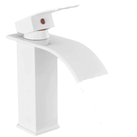 TAVALAX Slavina za umivaonik s vodopad mlazom, bijela
