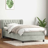 Box Spring krevet s madracem svijetlo sivi 80x220 cm samt