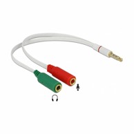 DELOCK Adapter audio 3,5 mm 4-pinski na 2x 3,5 mm ženski CTIA, duljina 20 cm