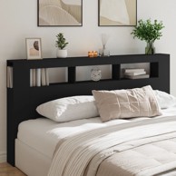 LED uzglavlje crno 200x18,5x103,5 cm konstruirano drvo