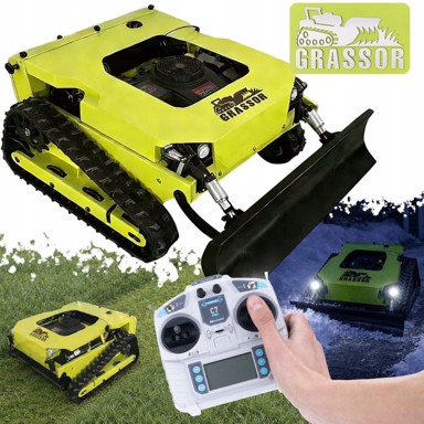 ROSFIX Grassor Terraforce 800T-G22Emp Edge Max – gusjenični Hibridni Kosilni Robot s plugom za snijeg 800 mm, Loncin 608Cc 22Hp, 2×800 W, domet 200 m, 45°, 255 kg