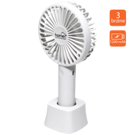 HOME Ručni/stolni ventilator HF 9/WH, promjer 9 cm, Li-Ion 800 mAh