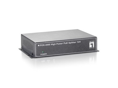 LEVELONE PoE razdjelnik Fast Ethernet High Power, 12 V DC, 30 W, sivi