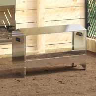 Hranilica za kokoške srebrno 81 x 32 x 53,5 cm cinkani čelik