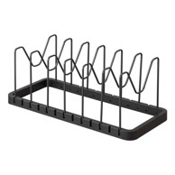 YAMAZAKI Crni podesivi stalak za poklopce i tave Tower