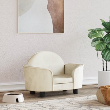 Krevet za pse krem 66x40x45 cm baršunasti