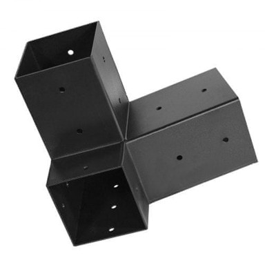 VEVOR Set nosača pergole, 3-smjerni kosi, 92x92 mm, 8 kom, crni