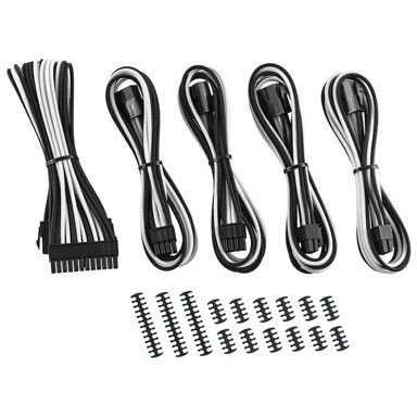 CABLEMOD Classic ModMesh set produžnih kabela 8+8 Series, crno/bijeli CM-CAB-CKIT-N88KKW-R