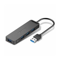 VENTION USB 3.0 Hub 4-Port 0.15M, crni