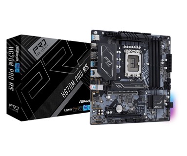 ASROCK Matična ploča H670M Pro RS, Intel H670, DDR4, s. LGA 1700, micro ATX
