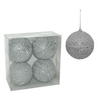 Božićne kuglice, 10 cm, srebrna