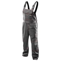NEO TOOLS Radne hlače s naramenicama, crne, 81-430