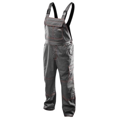 NEO TOOLS Radne hlače s naramenicama, crne, 81-430