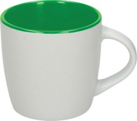 Šalica keramička 250ml Lady, bijelo/zelena