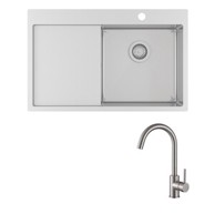 HELIKA Set sudoper Luna 101 N-R + slavina Vida, krom mat