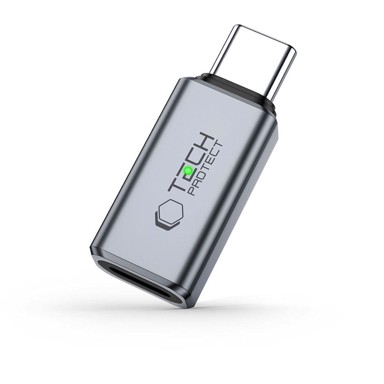 TECH-PROTECT Ultraboost audio adapter, USB-C/Lightning, sivi