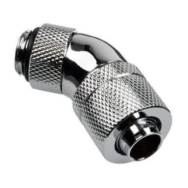 ALPHACOOL Spojnica 45° HF, G1/4 inča vanjski navoj na 13/10mm, rotirajući, krom