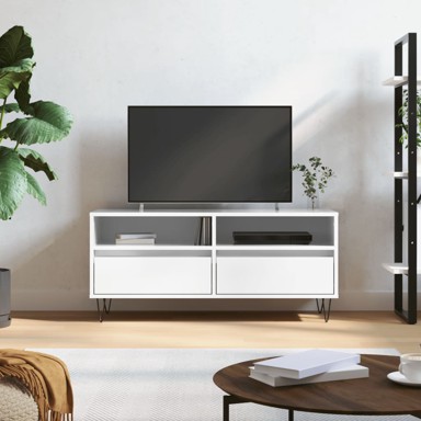 TV ormarić 100x34,5x44,5 cm, konstruirano drvo, sjajni bijeli