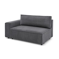 BOBOCHIC PARIS Tamno siva modularna sjedeća garnitura od samta (s lijevim kutom) Nihad modular, 163x95x88 cm