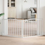 Vrata za pse s 2 panela sklopiva bijela 160 cm od drva topole