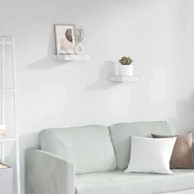 Zidna polica, set 2 kom, 23 x 23,5 x 4 cm, bijeli mramor