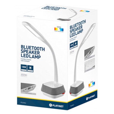 PLATINET Stolna lampa s Bluetooth zvučnikom, bijela