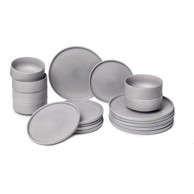 BONAMI SELECTION Set od 18 komada sivog posuđa od kamenine Malia