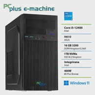 PCPLUS Stolno računalo e-machine / Intel Core i5-12400, 16GB, 1TB SSD, UHD Graphics, Windows 11 Home, crna