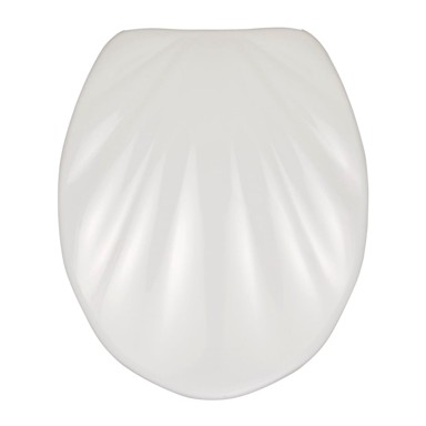 WENKO Bijelo WC sjedalo s lakim zatvaranjem Sea Shell Premium, 45,5 x 38 cm