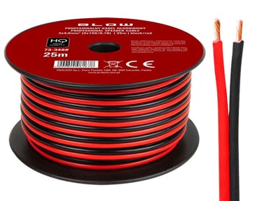 BLOW Zvučnički kabel 2 x 4,00 mm 25 m, crno-crveni
