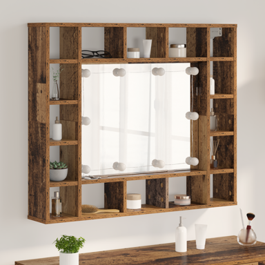 Ormar s ogledalom, 91 x 15 x 76.5 cm, konstruirano drvo