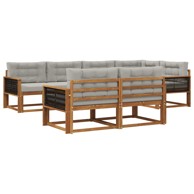 Set vanjskih sofa s jastucima 7 kom, prirodna/svijetlo siva