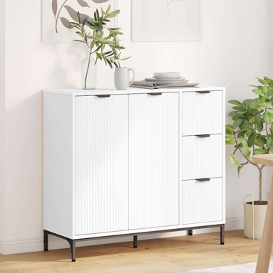 Komoda s ladicama, bijela, 89 5x33x82 cm 