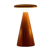 GINGKO LED stolna lampa u tamnoj prirodnoj boji s drvenim sjenilom (visina 14 cm) Sylva 