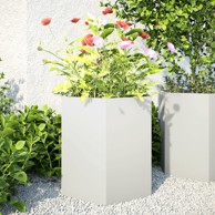 Vrtna sadilice 2 kom bijela šesterokutna 46x40x45 cm čelična