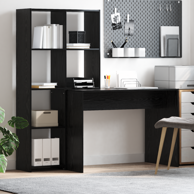 Radni stol s policom138,5x55x143 cm od konstruiranog drva, crni hrast