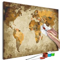 Slika za samostalno slikanje Brown World Map 60x40