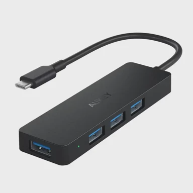 AUKEY USB hub CBC64 USB 3.2 GEN 2 (3.1 Gen 2) Type-C, crna