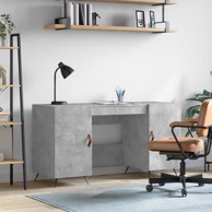 Radni stol boja betona 140 x 50 x 75 cm od konstruiranog drva